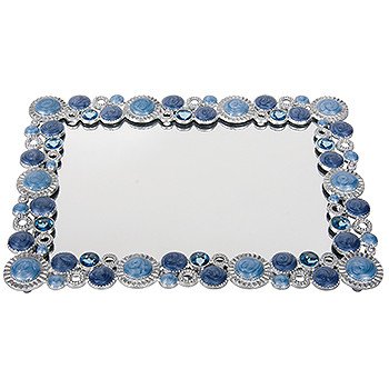 HARRY KOENIG MIRRORED VANITY TRAY-BLUE STONE BORDERMirrorsHARRY KOENIG