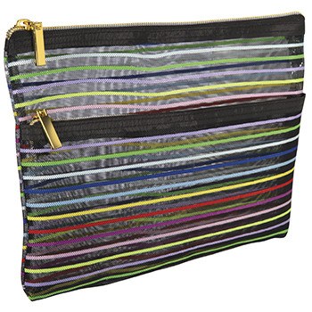 Harry Koenig Stripe Mesh Square Cosmetic BagHARRY KOENIG