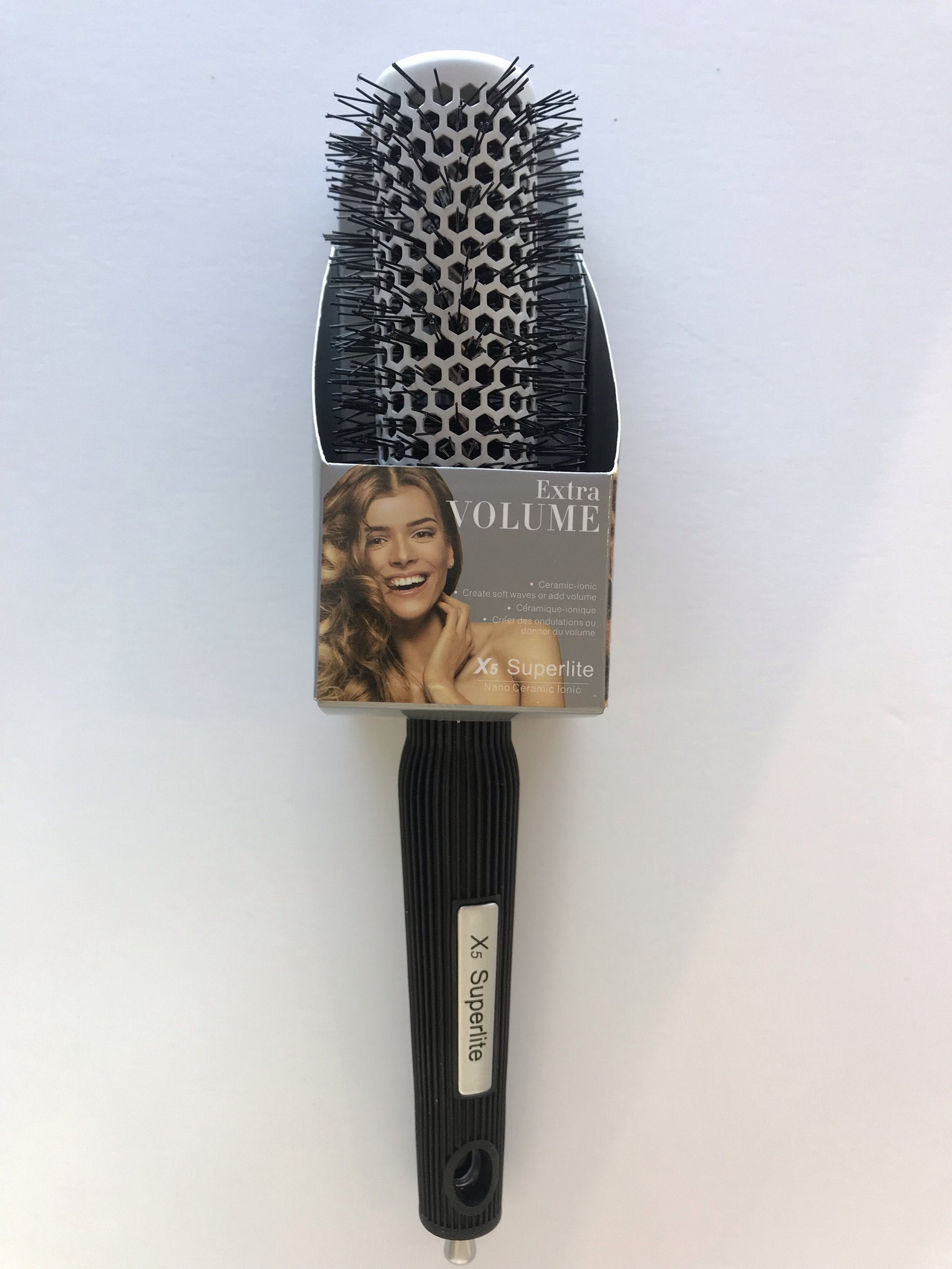 X5 Ceramic Round BrushHair BrushesX5Size: Large- Silver/Black