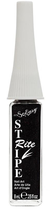 ITS SO EASY STRIPE RITE NAIL POLISH BLACK MULTI GLITTER .25 OZITS SO EASY