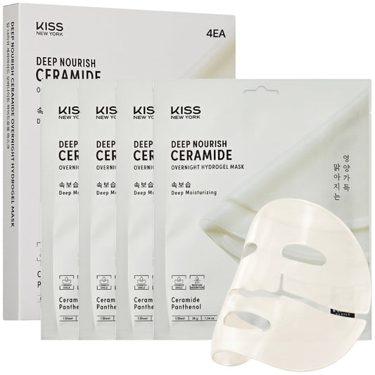 Kiss K-Beauty Series Deep Nourish Ceramide Overnight Hydrogel Mask(4 Sheets)- Moisture and Barrier Support