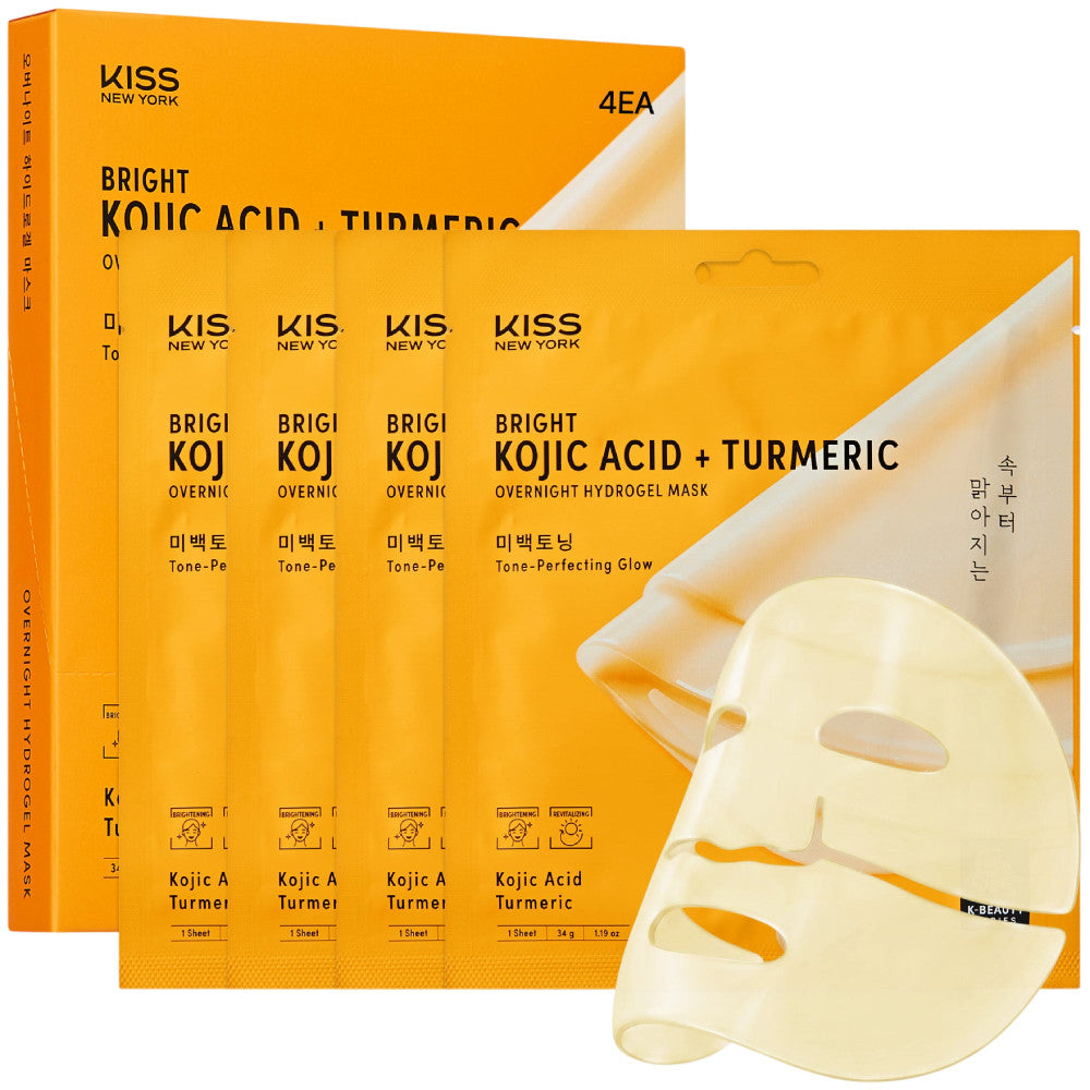 Kiss K-Beauty Series Kojic Acid + Turmeric Overnight Hydrogel Mask(4 Sheets)- Even Tone and Radiance