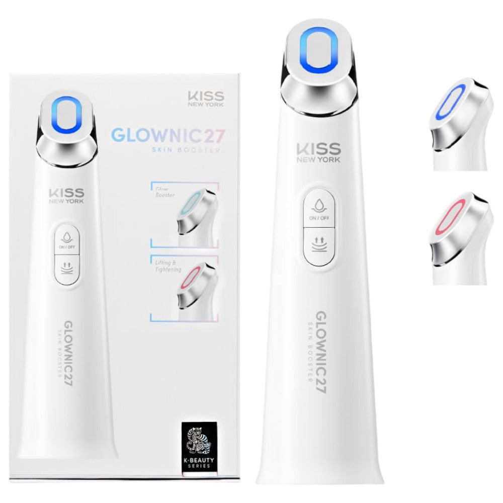 Kiss Glownic27 Microcurrent Facial Device Skin Booster for Absorption and Firming-White