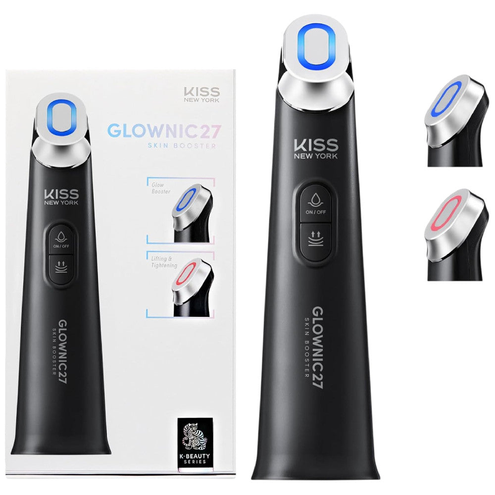 Kiss Glownic27 Microcurrent Facial Device Skin Booster for Absorption and Firming-Black