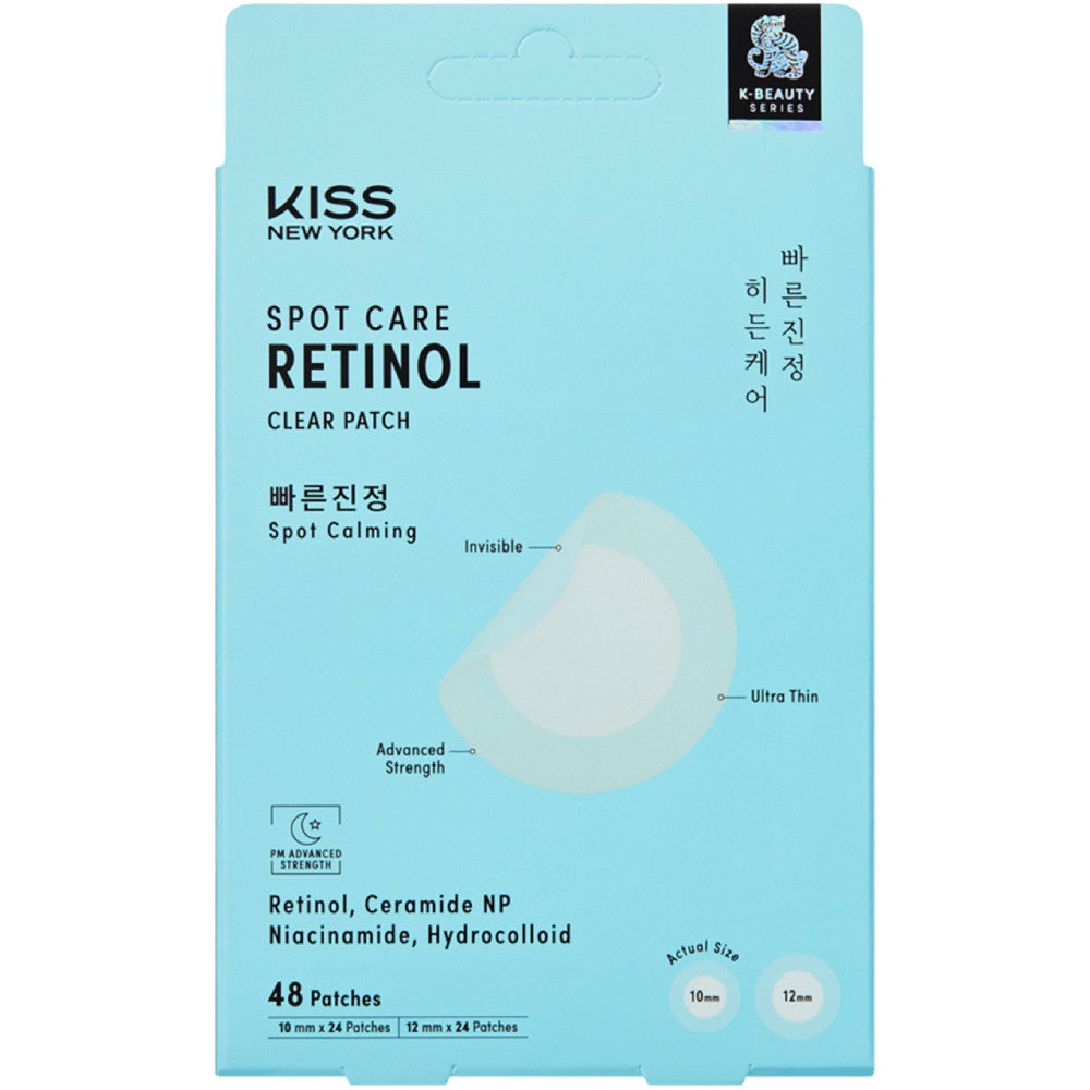 Kiss Spot Care Retinol Clear Patch-Overnight Blemish and Dark Spot Hydrocolloid Patches with Niacinamide(48 Count)