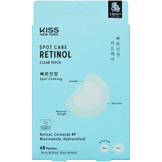 Kiss Spot Care Retinol Clear Patch-Overnight Blemish and Dark Spot Hydrocolloid Patches with Niacinamide(48 Count)