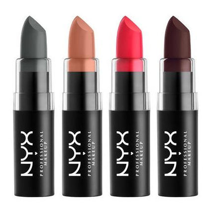 NYX Professional Matte LipstickLip ColorNYX PROFESSIONALShade: Aria, Couture, Daydream, Eden, Forbidden, Sable, Shy, Siren, Spirit, Strawberry Daiquiri, Street Cred, Temptress, Butter, Pale Pink, Tea Rose, Natural, Nude