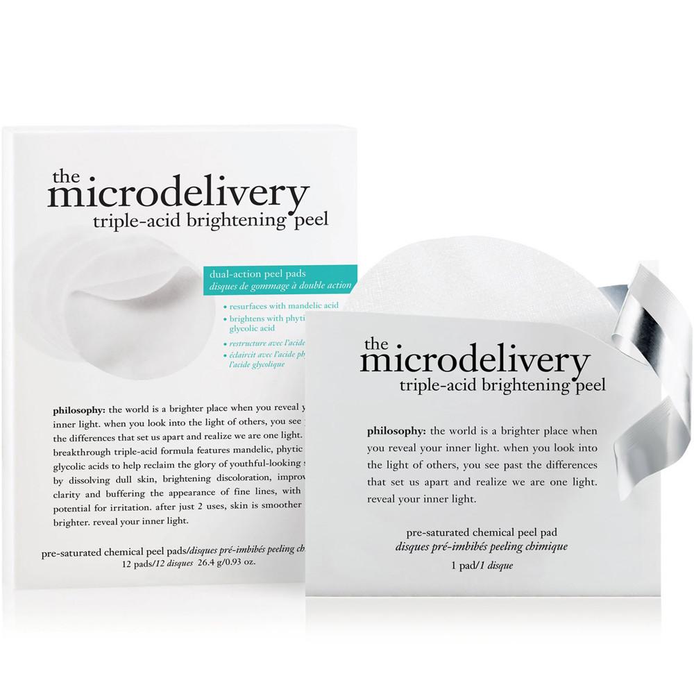 Philosophy The Microdelivery Triple-Acid Brightening Peel Pre-Saturated Chemical Peel Pads 12 ctSkin CarePHILOSOPHY