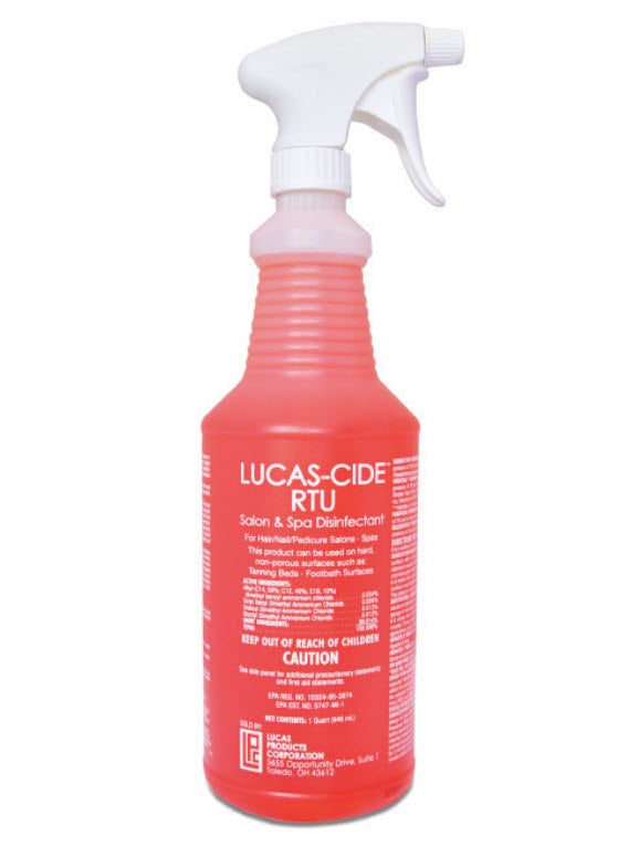 Lucas Cide Salon + Spa Disinfectant Pink Ready to Use 32 ozLUCAS CIDE