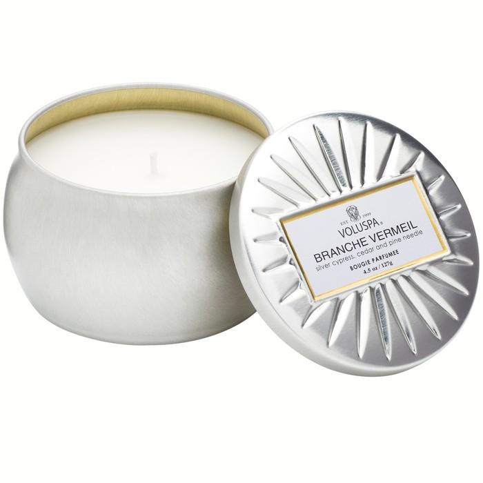 Voluspa Vermeil Mini Decorative Tin Candle 4 ozCandlesVOLUSPAFragrance: Branche Vermeil